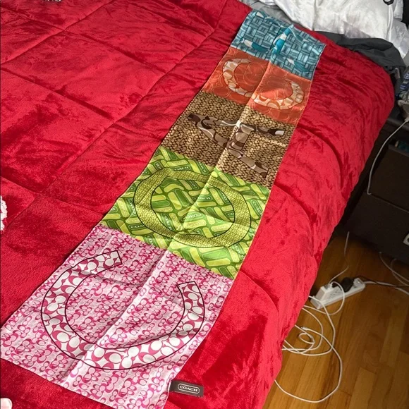 Coach Multicolor Patterned Silk Scarf - Picture 1 of 9